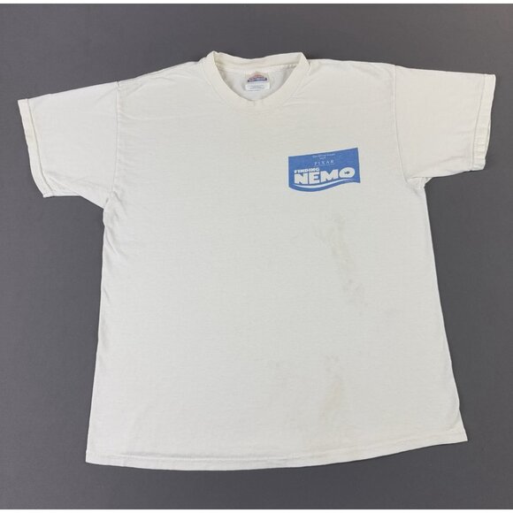 Vintage Y2K Walt Disney Pixar Finding Nemo Movie Promo White Rare Shirt Youth XL - Picture 1 of 10